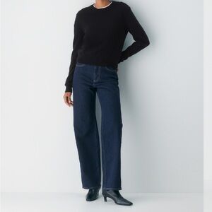 Denim Forum Dark Blue Wide Leg Jeans